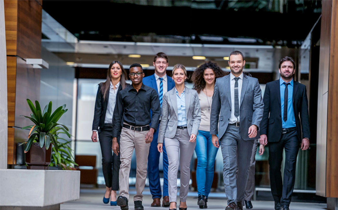 People wearing Formals walking in a group