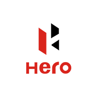 Hero logo in red and black