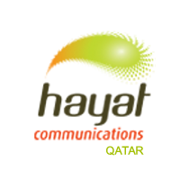 Hayat Communications Qatar company logo with grey background